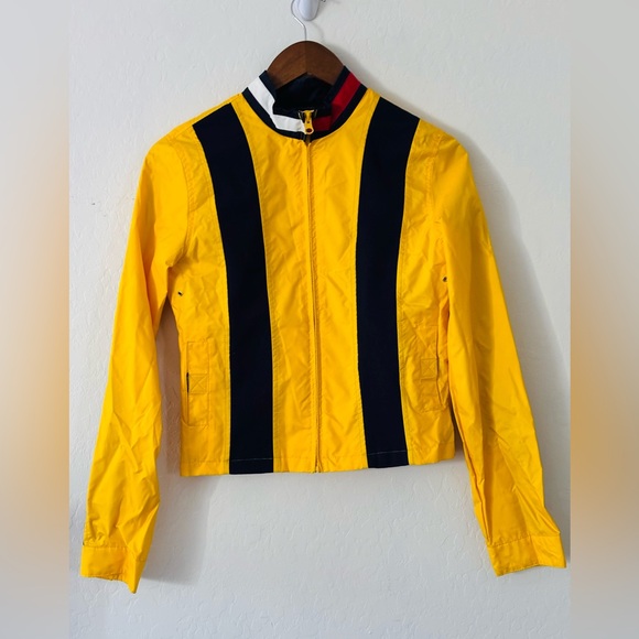Vintage Tommy Hilfiger Yellow and Black Women's Jacket - Picture 1 of 9